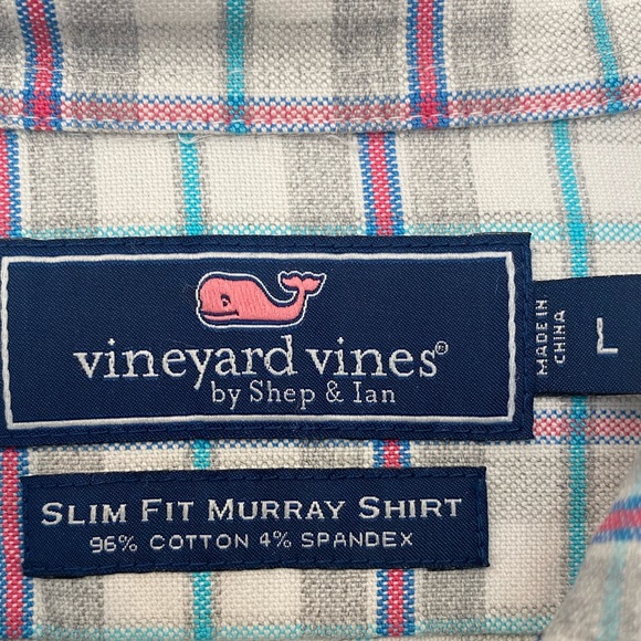 Vineyard Vines Blue Pink Red Plaid Checkered Slim Fit Murray Button Down Shirt - Picture 2 of 8